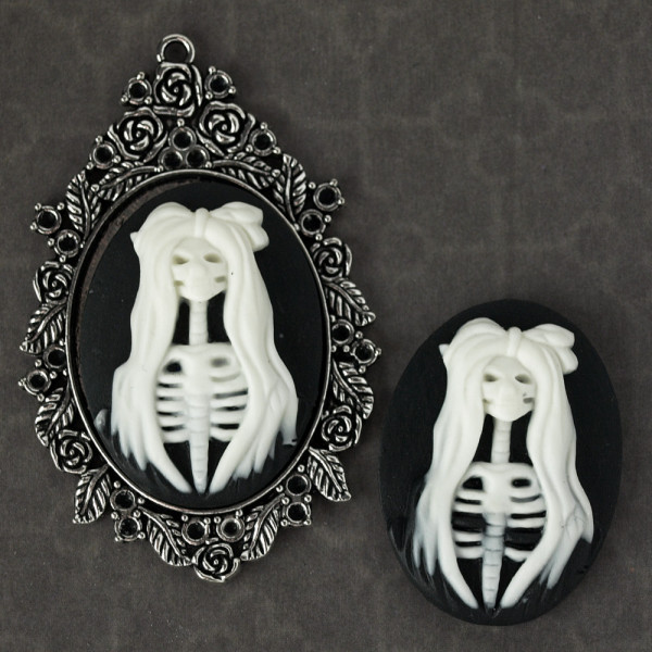 kamee, resin skelett mädchen gothic halloween diy kaufen
