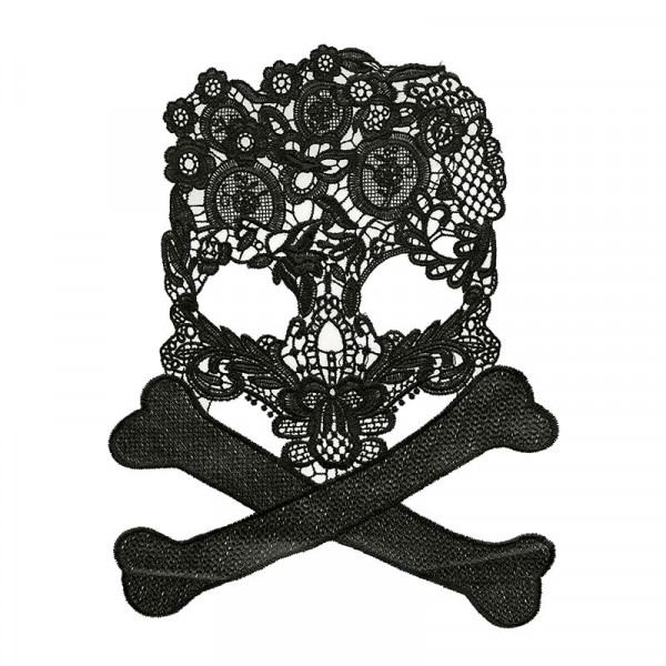 Totenkopf Skull Knochen Spitze Schwarz