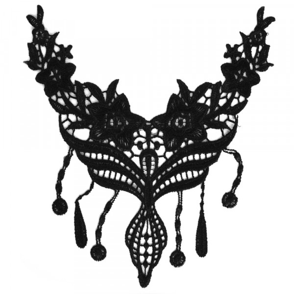 Applikation, stickerei, schwarz, kragen, material, theater, großhandel, kaufen