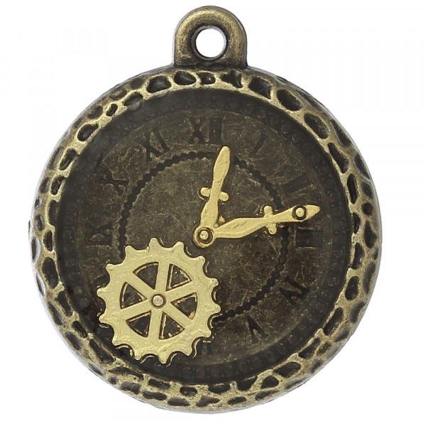 anhänger, schmuck, kette, altmessing, bastelmaterial, altmessing, uhr, gold, resin, harz, steampunk