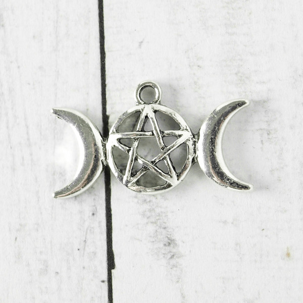 mond sichel pentagramm anhänger charm schmuck basteln kaufen gothic