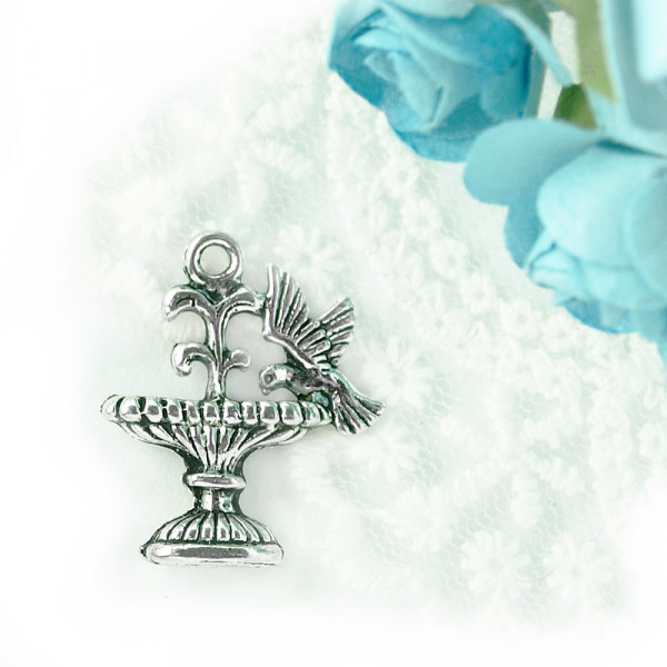 anhänger, schmuck, kette, silber, material, kaufen, vogel, brunnen, märchen