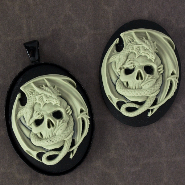 Kamee totenkopf skull drachen diy material 30*40