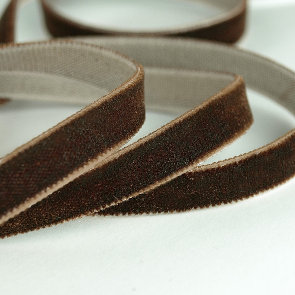 Samtband Braun 9mm ROLLE