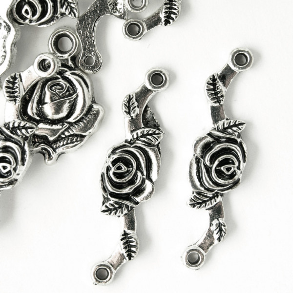 Schmuck verbinder rosen ranken silber kaufen material