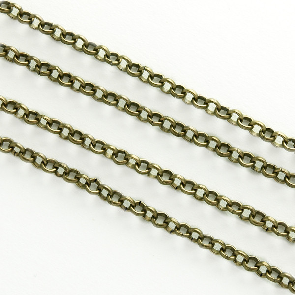 Kette Altmessing 3mm Jasseronkette Meter