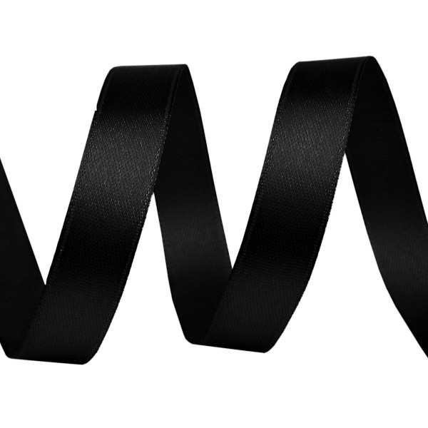 Satinband schwarz kaufen 9mm einzeln Meter