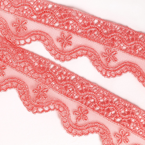 Spitze Borte Pink Tüll meterware kaufen