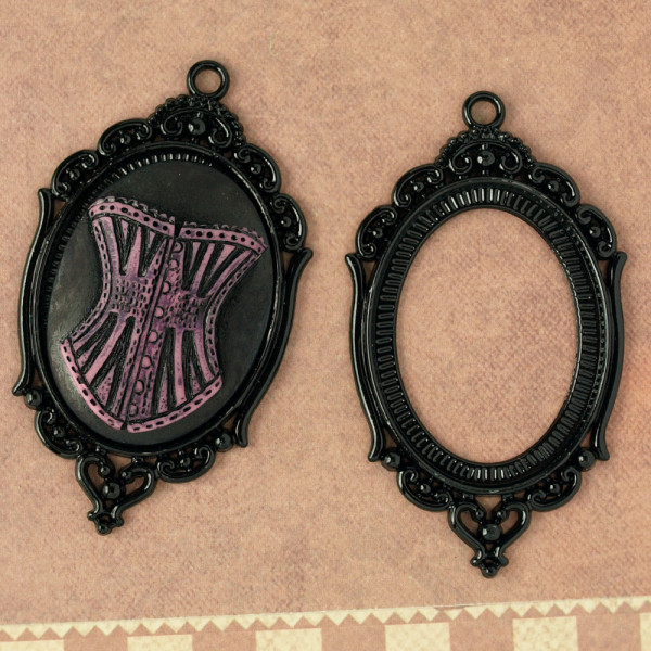 Fassung, schwarz, kamee, günstig, schmuck, diy, material, kaufen, selber machen