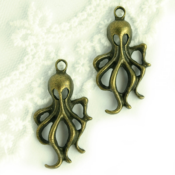 Octopus Tintenfisch Steampunk Anhänger Charm