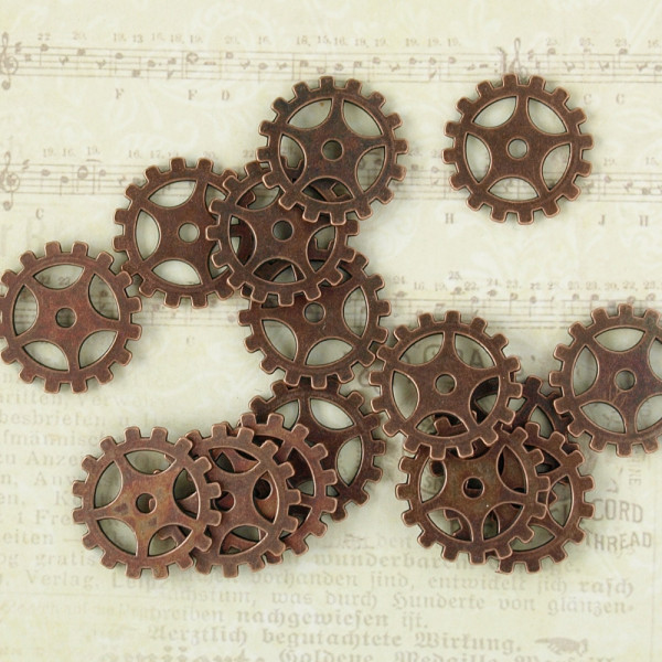 15 Zahnräder 19mm XXVII kupfer