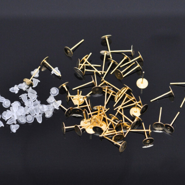 800 Ohrstecker Vergoldet 12x5mm