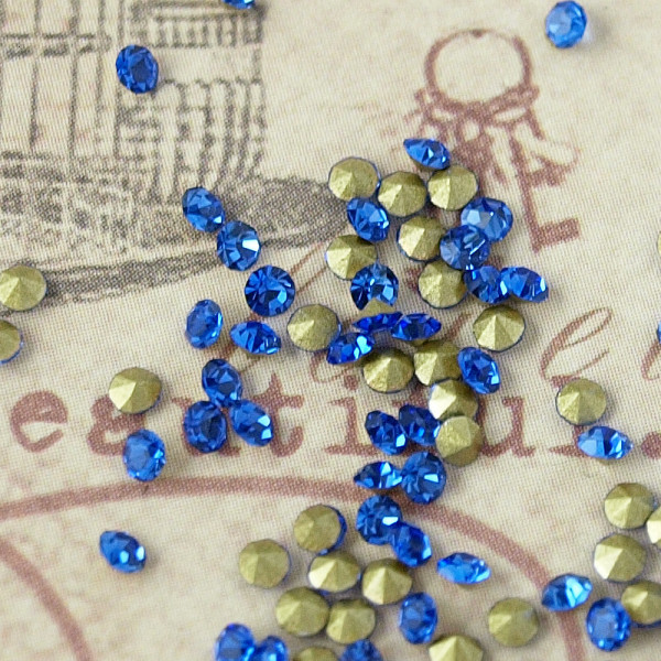 20 Zirkonia Simili Steine 2mm "Saphir"