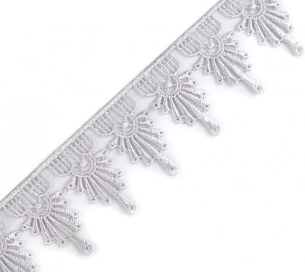 Spitzenborte 4cm breit Grau