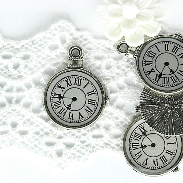 Anhänger Vintage Charm Uhr Schmuck basteln
