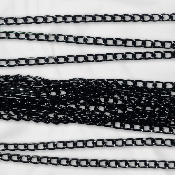 10m Kette Aluminium 3,5mm schwarz