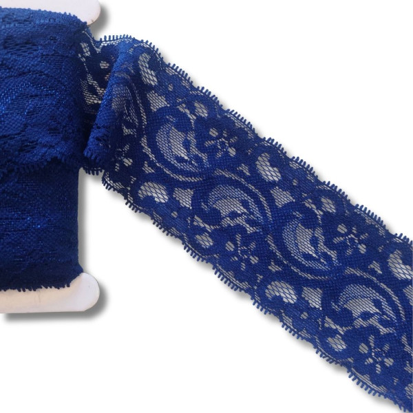 Spitze elastisch 55mm Royalblau
