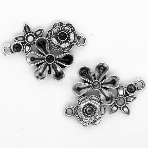 5 Schmuckverbinder "Blüten"