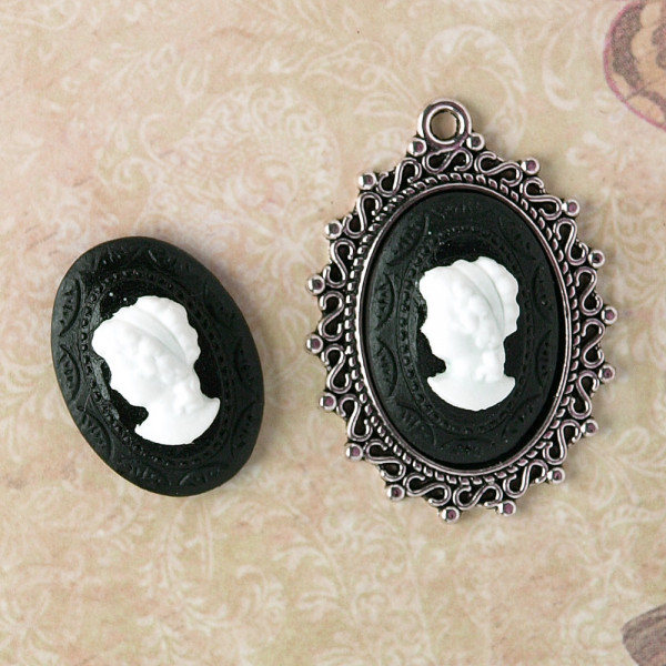 Kamee Cabochon Portrait Gesicht Kopf Vintage Empire