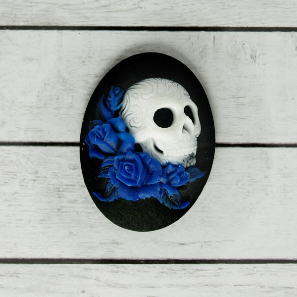 Kamee Rest in Roses Blau (L)